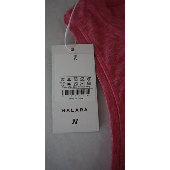 Halara JV85K Women's Sz Small Pink Heather Crew Neck Sleeveless Yoga Tank Top - Picture 3 of 5